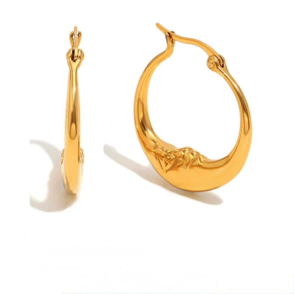 Celestial Moon Hoop Earrings