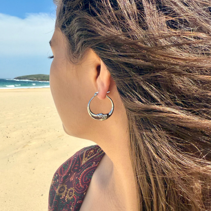 Celestial Moon Hoop Earrings