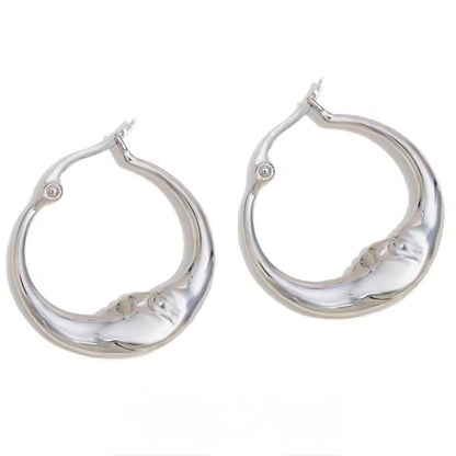 Celestial Moon Hoop Earrings