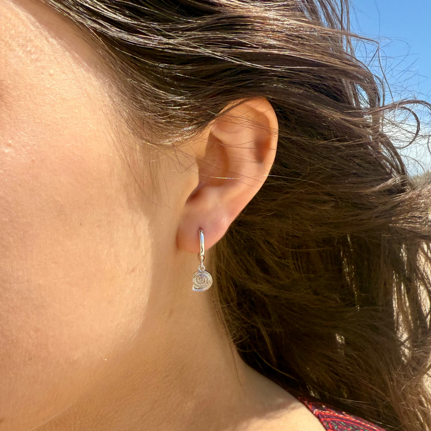 Sundial Shell Hoop Earrings